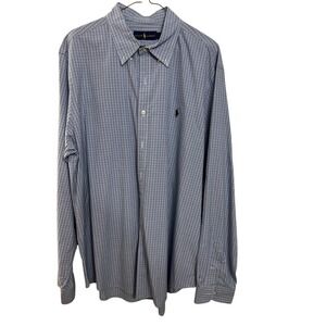 Ralph Lauren Mens XL Button Down Long ‎  Plaid Shirt Polo Player Logo